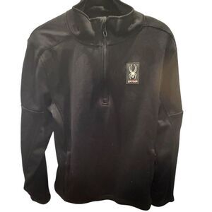 Spyder Men's 1/4 Zip Fleece Pullover Black Size M Ski Snowboard Activewear
